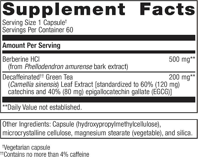 Berberine GT (500mg and Green Tea)